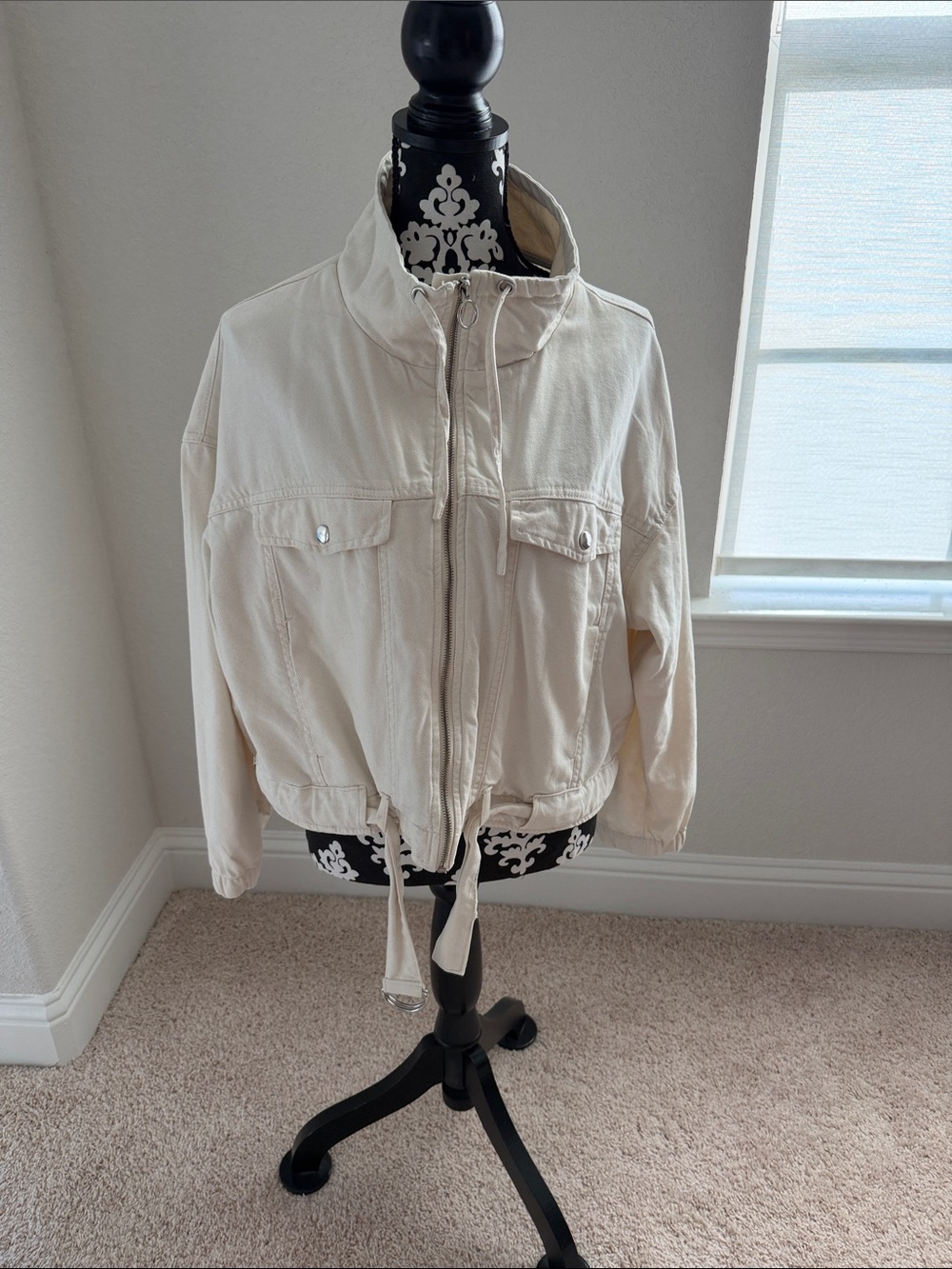 PULL&BEAR Off-White Women's Coat with Label